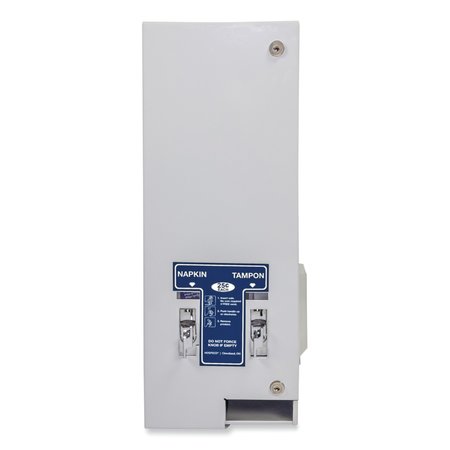 HOSPECO Dual Sanitary Napkin/Tampon Dispenser, Coin, 11 1/8 x 7 5/8 x 26 3/8, White D1-25